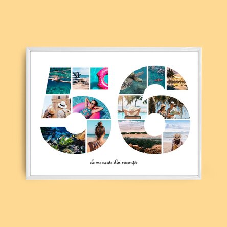 Tablou landscape personalizat cu 14 poze model numărul 56 și mesaj text
