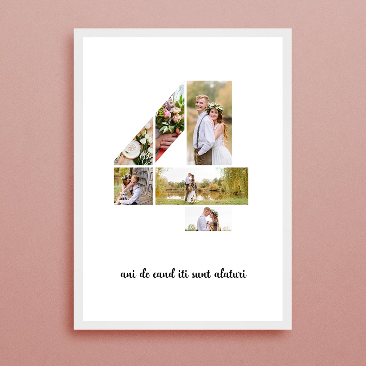 Tablou personalizat cu 6 poze model numărul 4 și mesaj text
