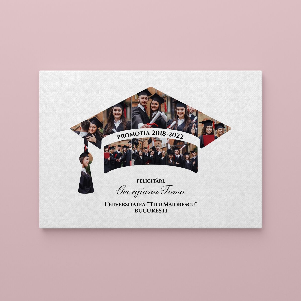 Tablou landscape personalizat cu poze și text - Absolvire