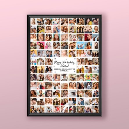 Tablou personalizat cu 102 poze și mesaj
