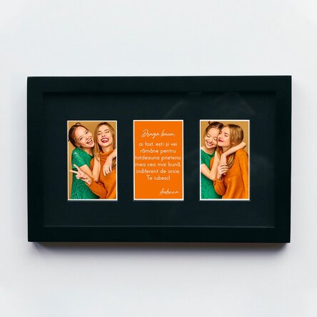 Tablou personalizat cu 2 poze și mesaj