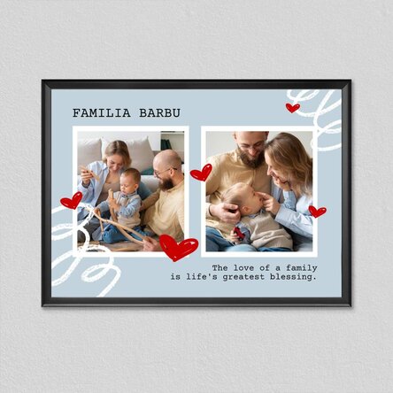 Tablou personalizat cu 2 poze și text - Family