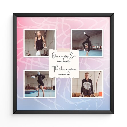 Tablou personalizat cu 4 poze și text - Keep going