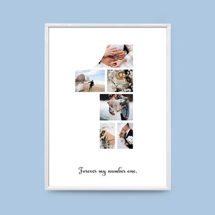 Tablou personalizat cu 6 poze model numărul 1 și mesaj text 