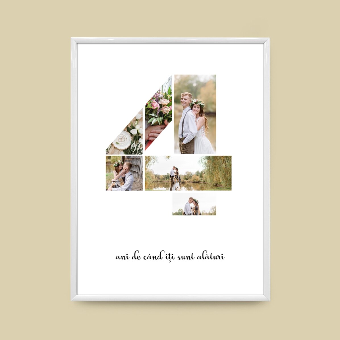 Tablou personalizat cu 6 poze model numărul 4 și mesaj text
