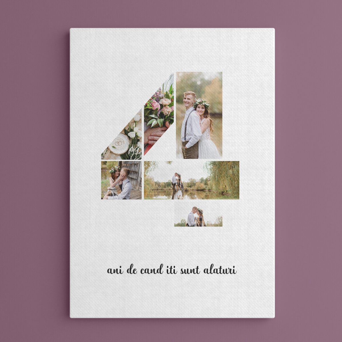 Tablou personalizat cu 6 poze model numărul 4 și mesaj text