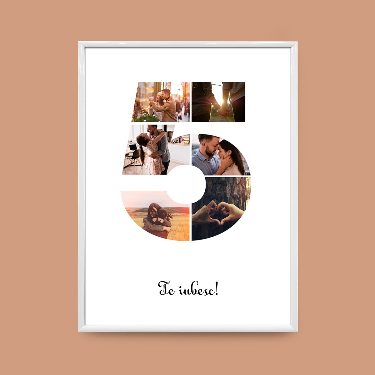 Tablou personalizat cu 6 poze model numărul 5 și mesaj text