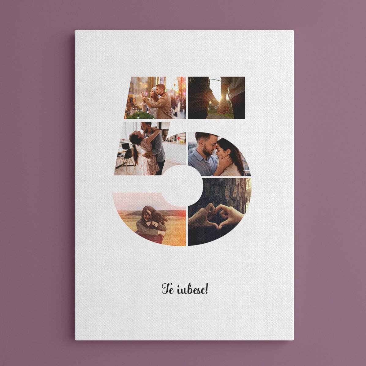 Tablou personalizat cu 6 poze model numărul 5 și mesaj text