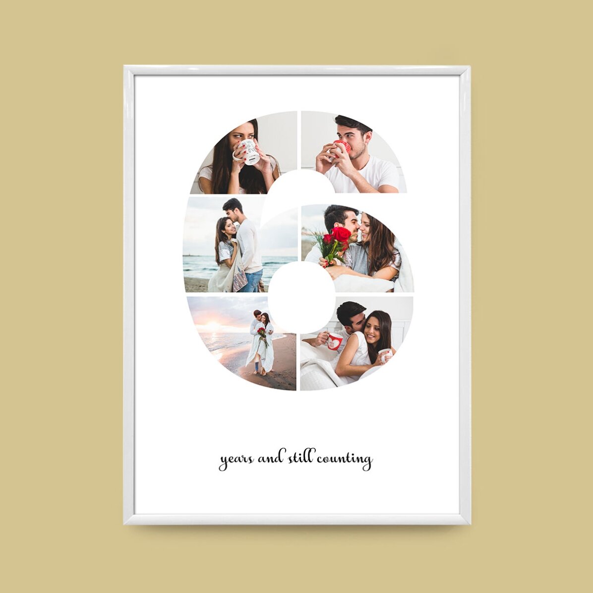 Tablou personalizat cu 6 poze model numărul 6 și mesaj text