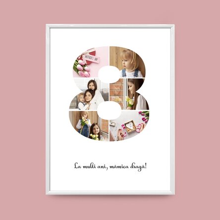 Tablou personalizat cu 6 poze model numărul 8 și mesaj text