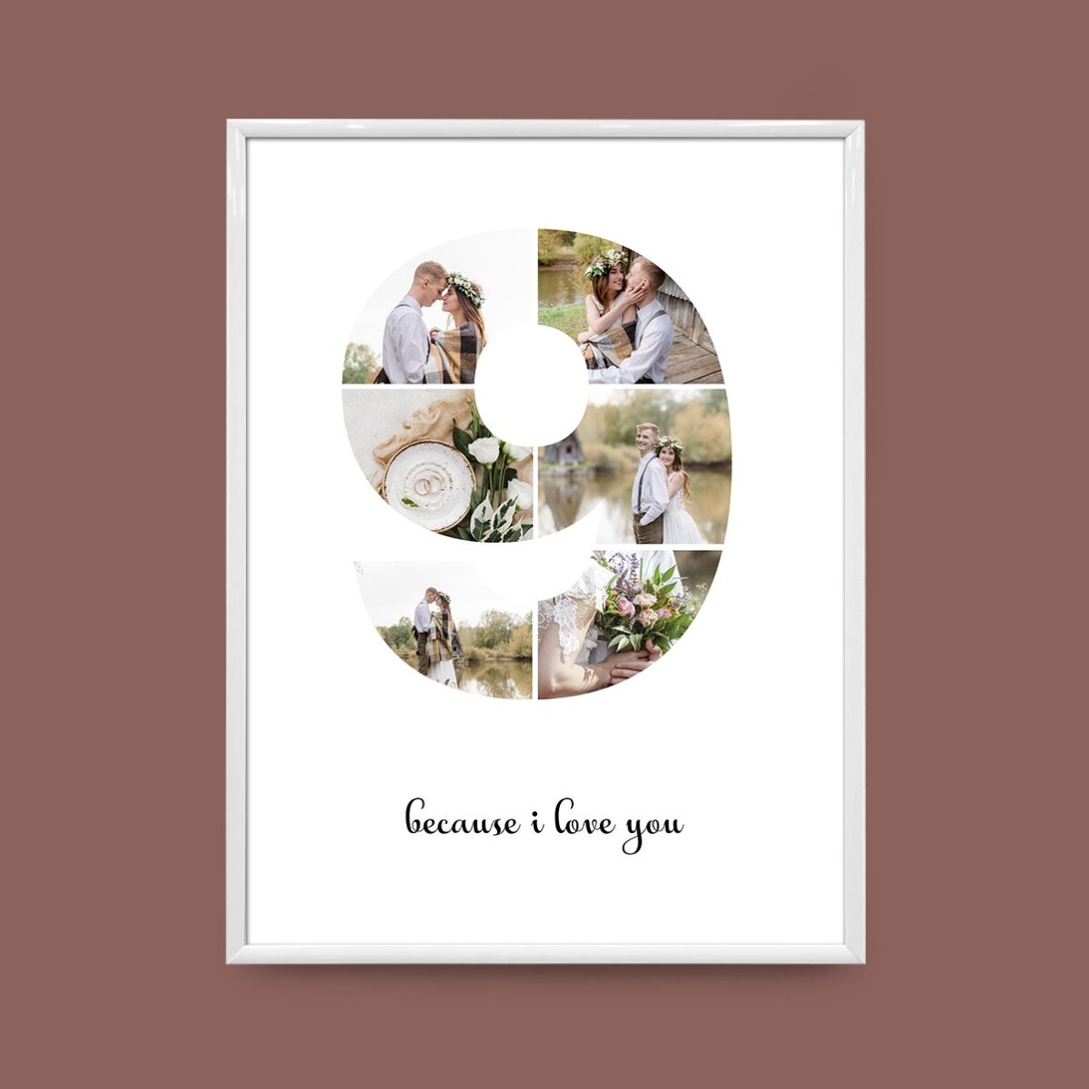 Tablou personalizat cu 6 poze model numărul 9 și mesaj text