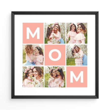 Tablou personalizat cu 6 poze și text - Family