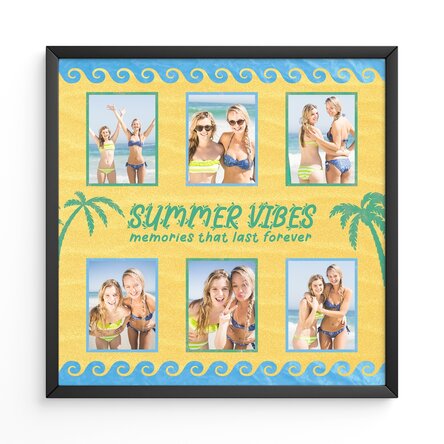Tablou personalizat cu 6 poze și text - Summer vibes