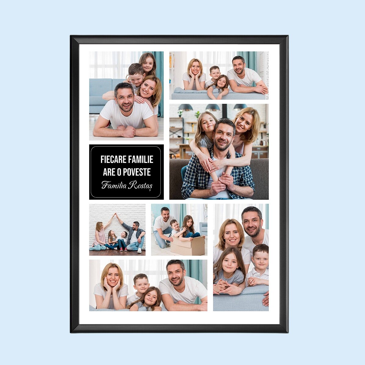 Tablou personalizat cu 7 poze de familie