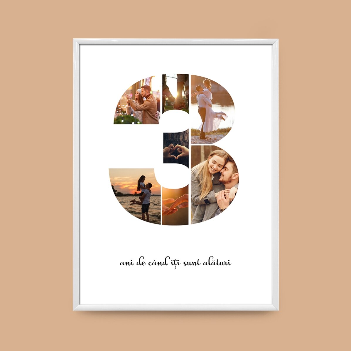 Tablou personalizat cu 7 poze model numărul 3 și mesaj text
