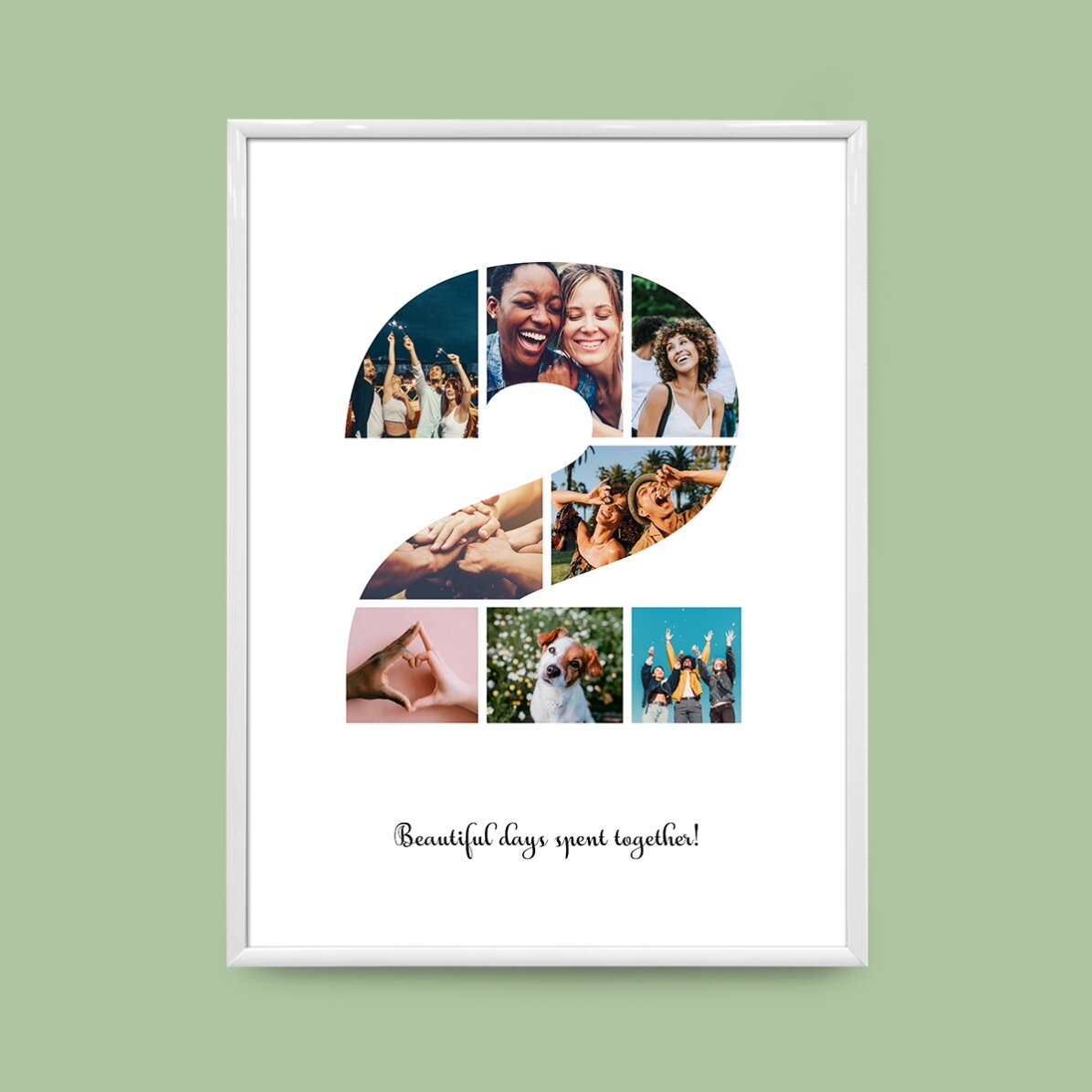 Tablou personalizat cu 8 poze model numărul 2 și mesaj text 