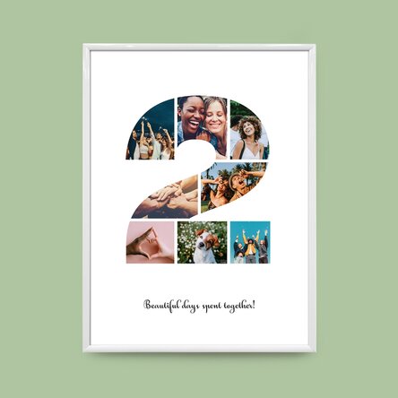 Tablou personalizat cu 8 poze model numărul 2 și mesaj text 