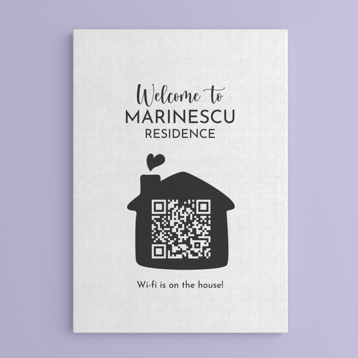 Tablou personalizat cu cod QR - Free Wifi