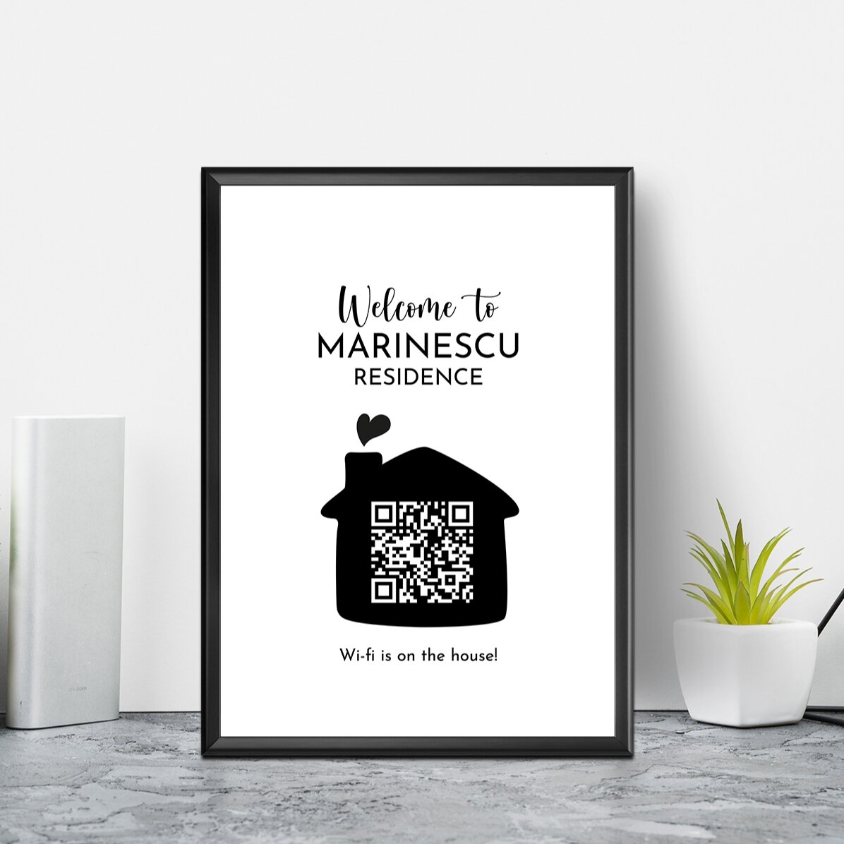 Tablou personalizat cu cod QR - Free Wifi