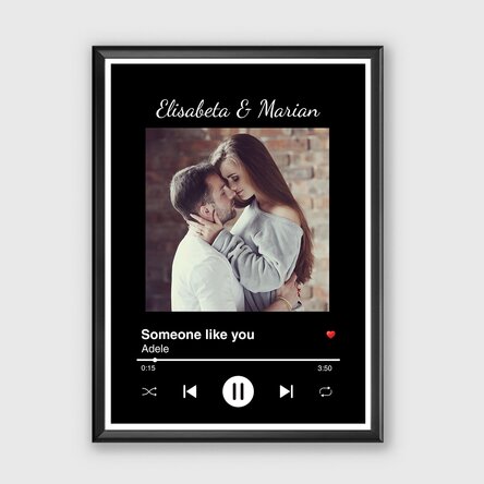 Tablou personalizat cu o poză și text - Melodia noastră