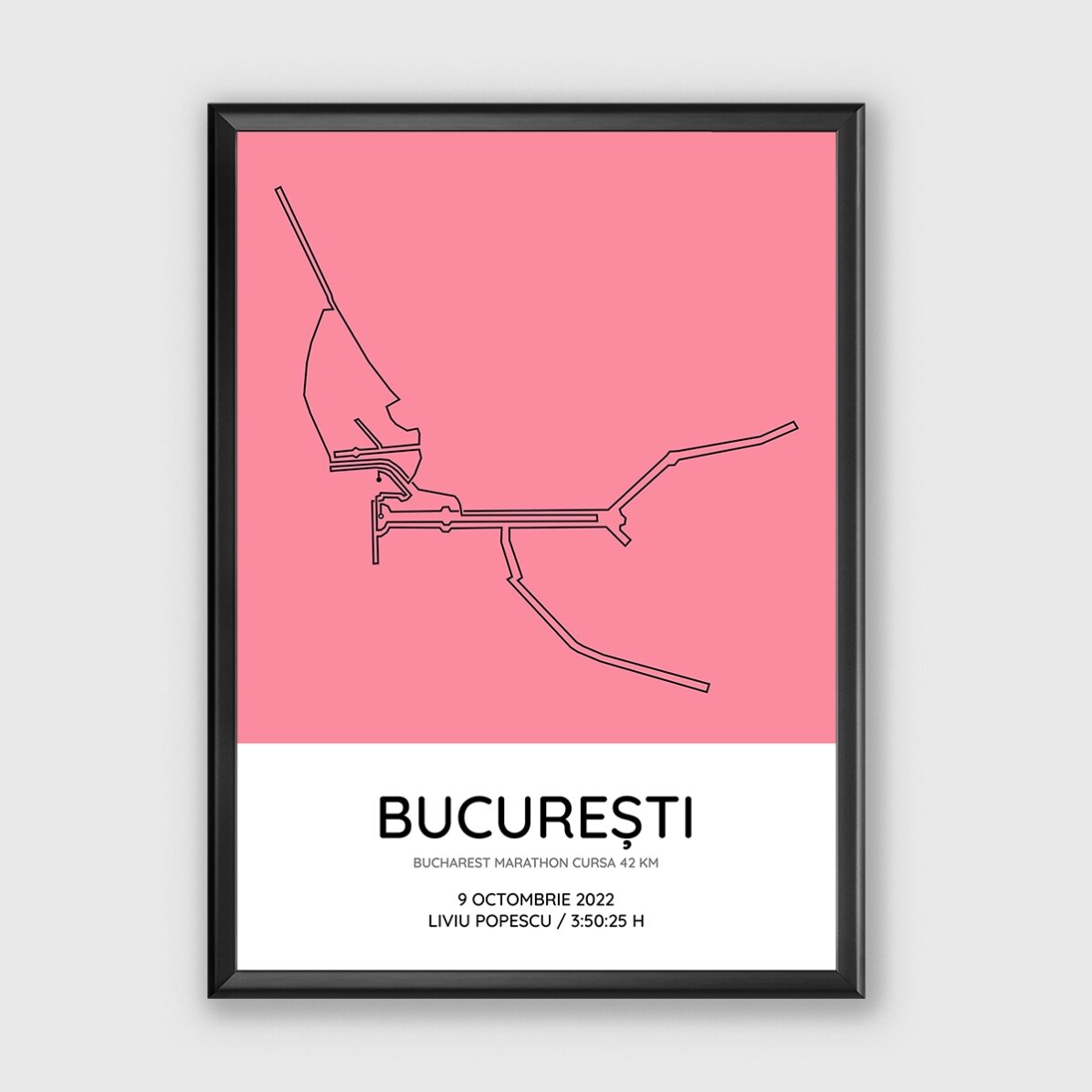 Tablou personalizat cu text - Bucharest Marathon Cursa 42 km