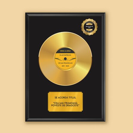 Tablou personalizat cu text - Discul de aur