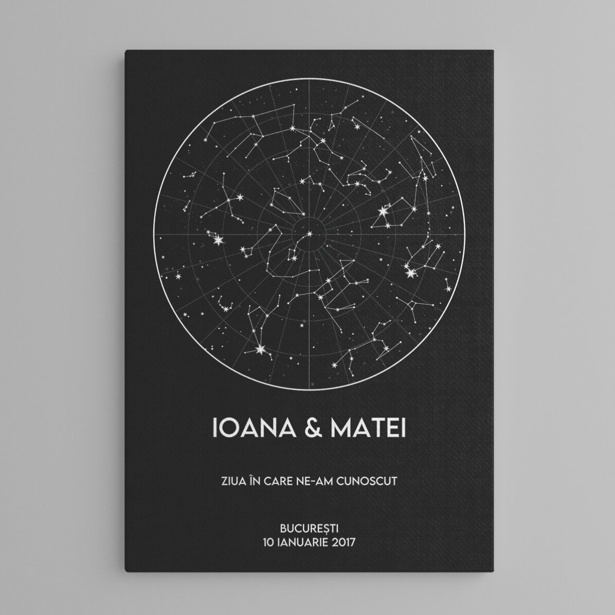 Tablou personalizat cu text - Harta stelelor