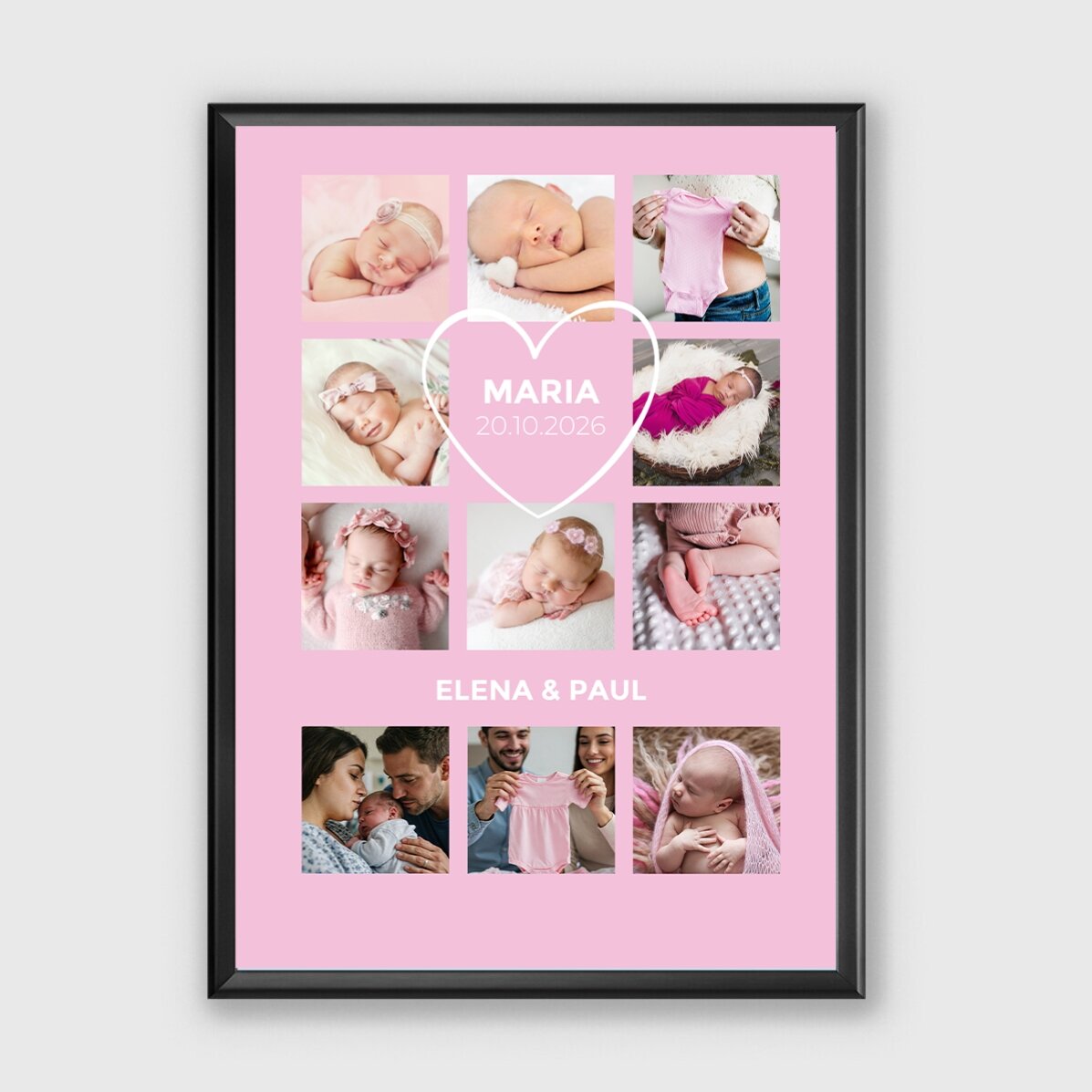 Tablou personalizat cu text și 11 poze - Baby