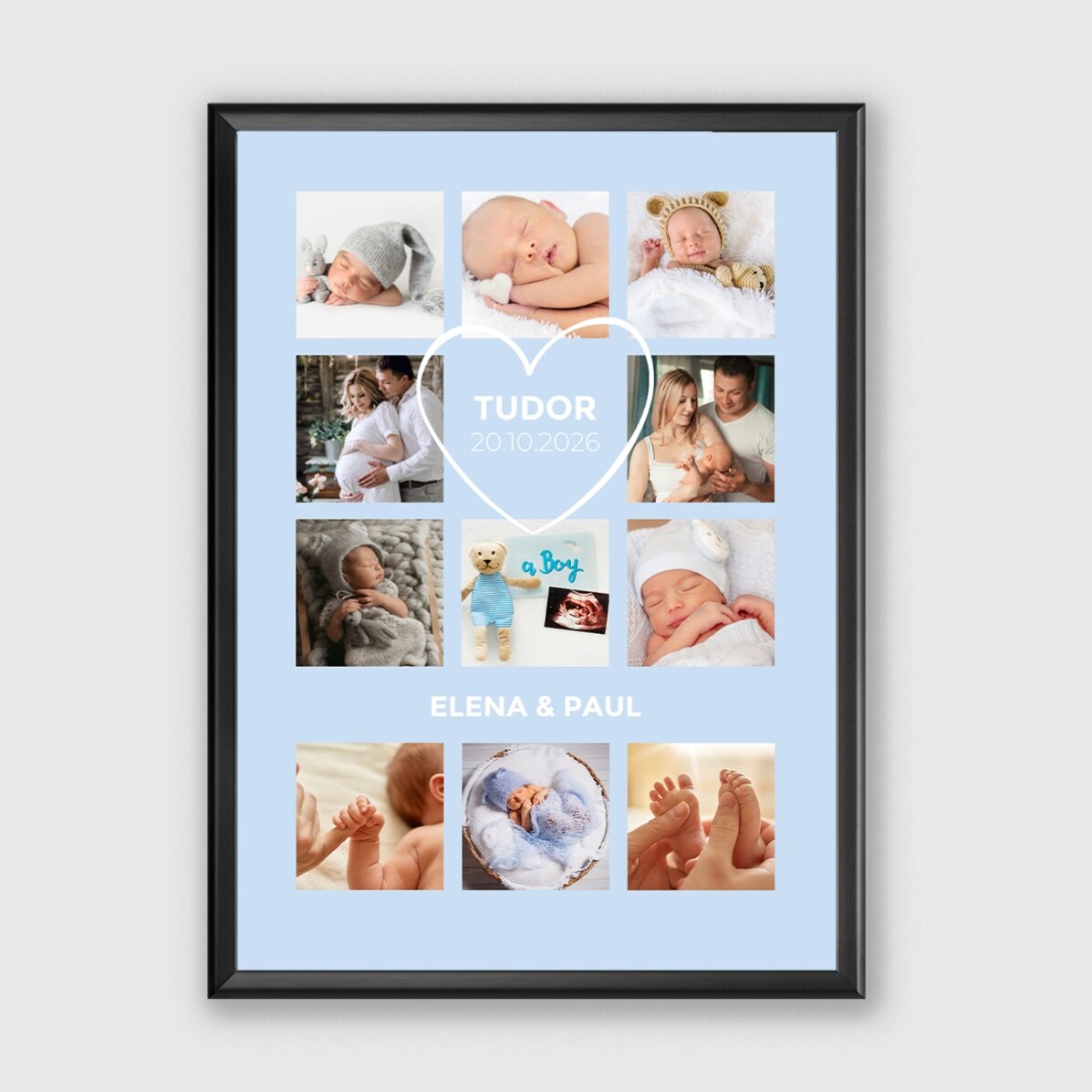Tablou personalizat cu text și 11 poze - Baby