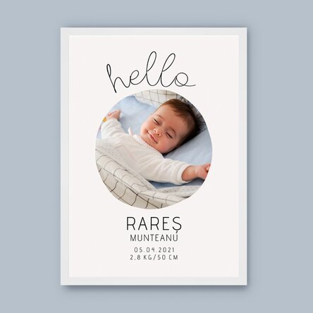 Tablou personalizat cu text și o poză - Hello to you