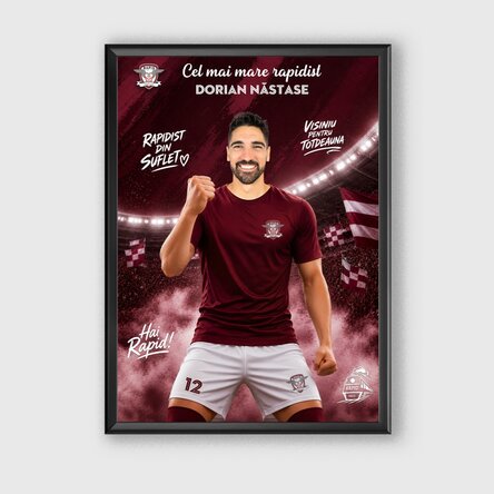 Tablou personalizat FC Rapid personalizat cu poză și mesaj - Jucător