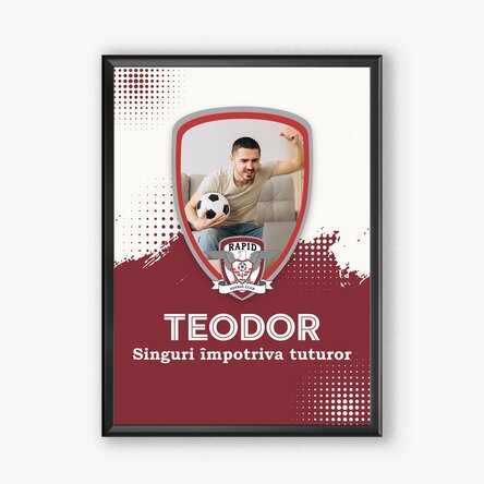Tablou personalizat FC Rapid personalizat cu poză și mesaj