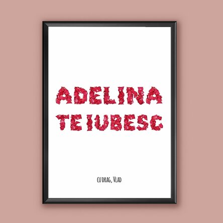 Tablou personalizat petale trandafir