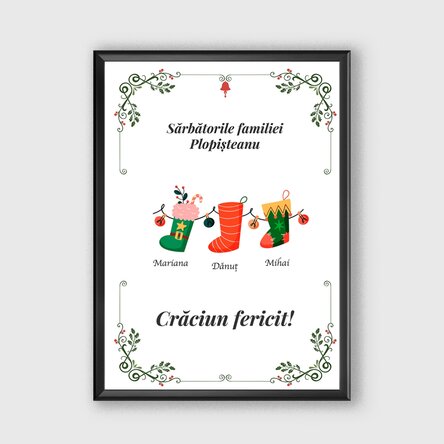 Tablou personalizat - Șosete de Crăciun