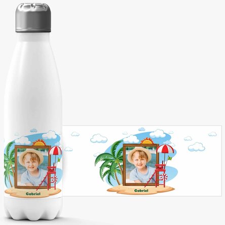 Termos cu bază albă personalizat cu mesaj - Vacanță 