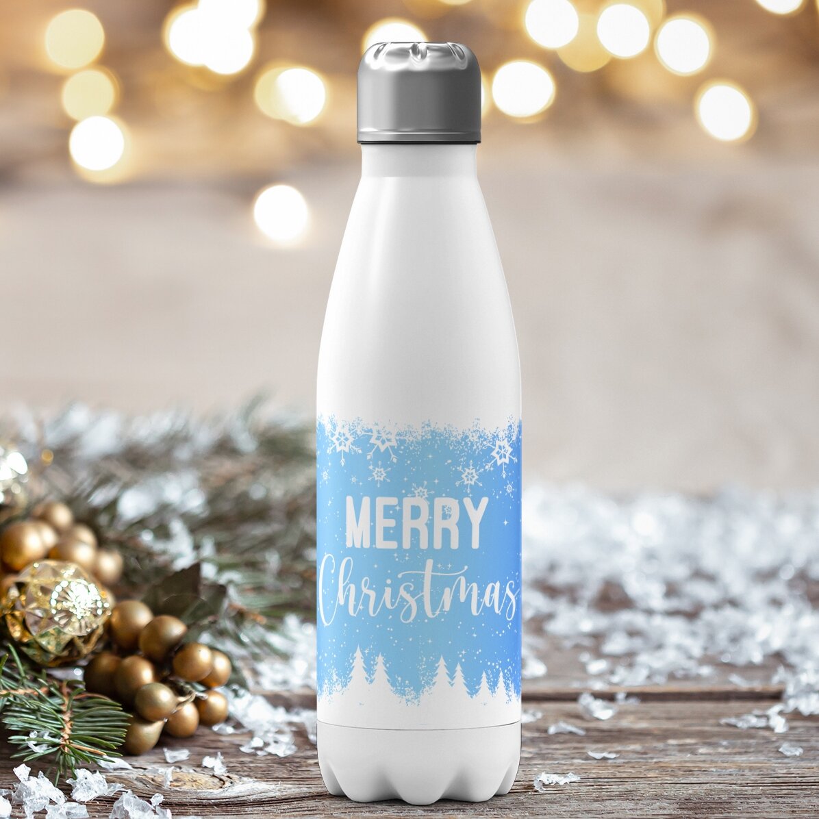 Termos cu bază albă personalizat cu nume - Winter