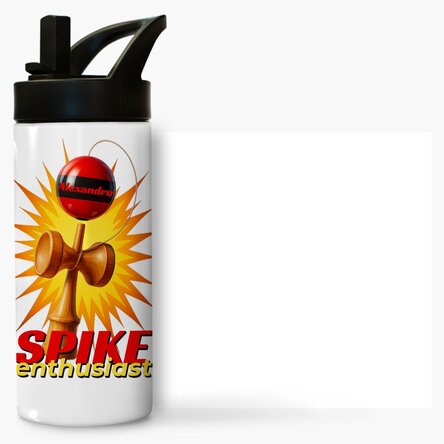 Termos cu mâner și pai personalizat cu nume pentru copii - Spike Enthusiast