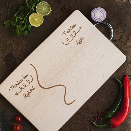 Tocător personalizat - Jumătate tu, jumătate eu