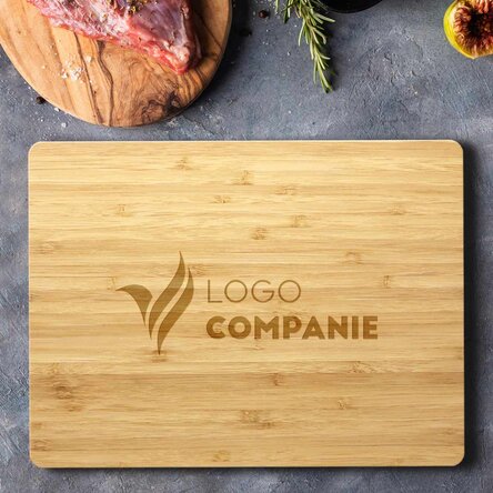 Tocător dreptunghiular din bambus personalizat cu logo