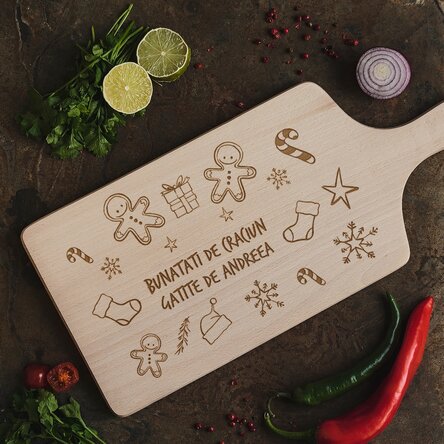 Tocător personalizat - Bunătăți de Crăciun