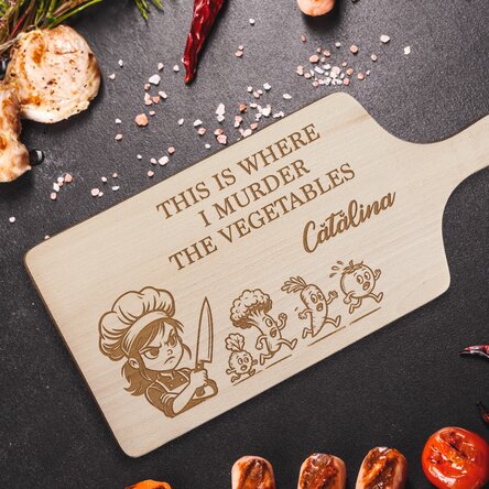 Tocător personalizat cu mesaj - Vegetables