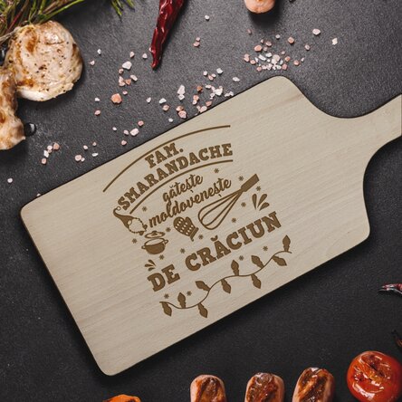 Tocător personalizat cu text - Crăciun în bucătărie
