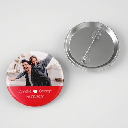 Personalised badge with photo and text - Love