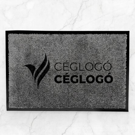 Személyre szabott beltéri bejárati szőnyeg logóval - Sötét szürke