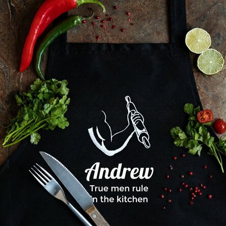 Personalised apron with text - Sport in the kitchen