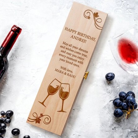 Personalised wine box with message - Happy birthday