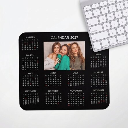 Personalised mouse pad with a photo and text - Calendar