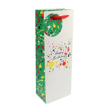 Gift bag for drinks - Happy Birthday splash model