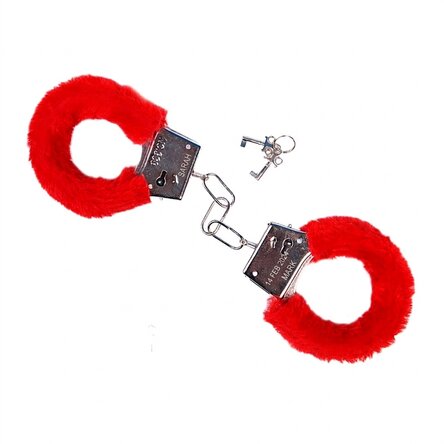 Metal handcuffs with fur lining