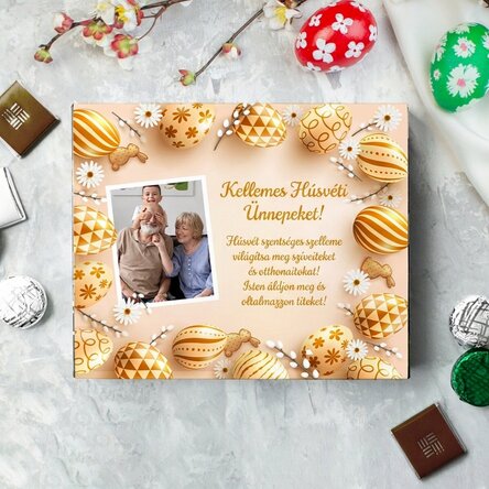 Személyre szabott csokoládédoboz fotóval és üzenettel – Boldog húsvétot!